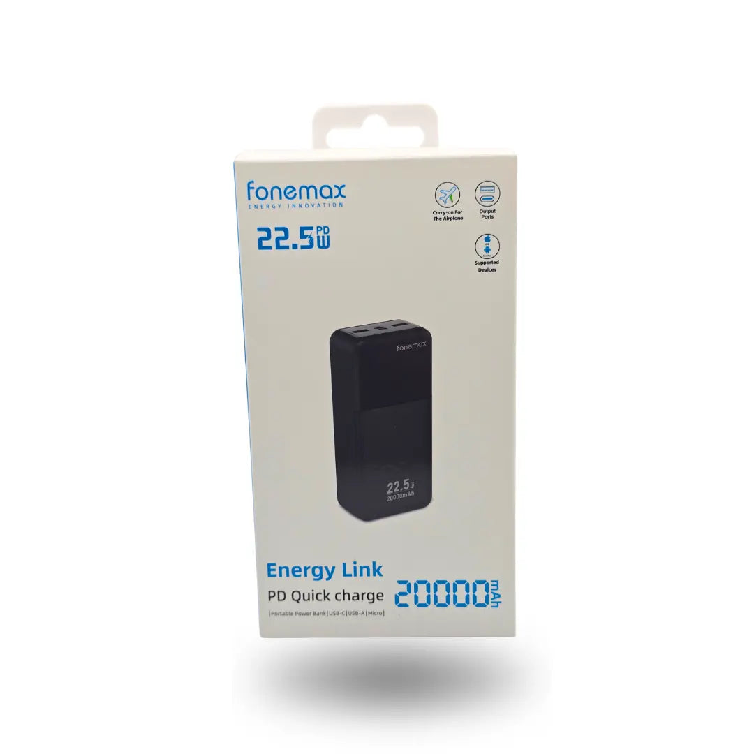 Powerbank FONEMAX Energy Link 20.000 mAh Carga Rápida 22,5W