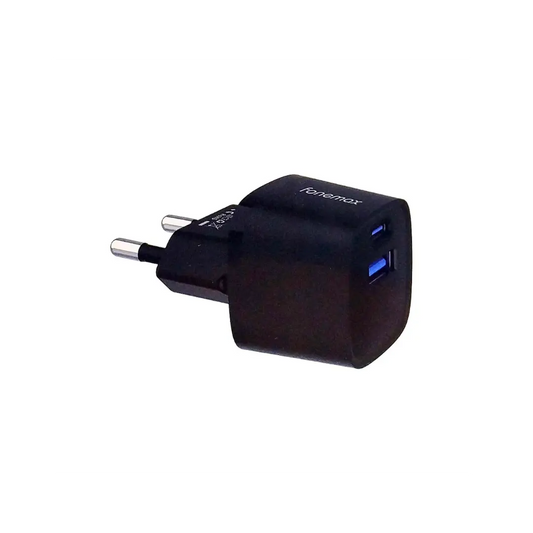 Cargador Fonemax Nexus Power Carga rápida 20W GAN USB-A/USB-C