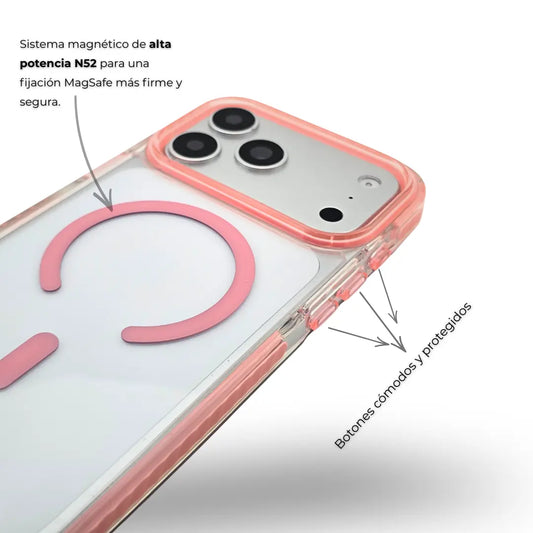 Carcasa Guardian MagSafe Antigolpe – iPhone y Samsung Pink