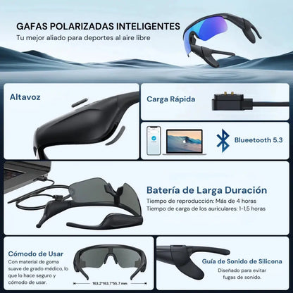 Lentes Inteligentes Bluetooth VEKOBY G120 | Polarizados UV400 para Ciclismo y Deporte