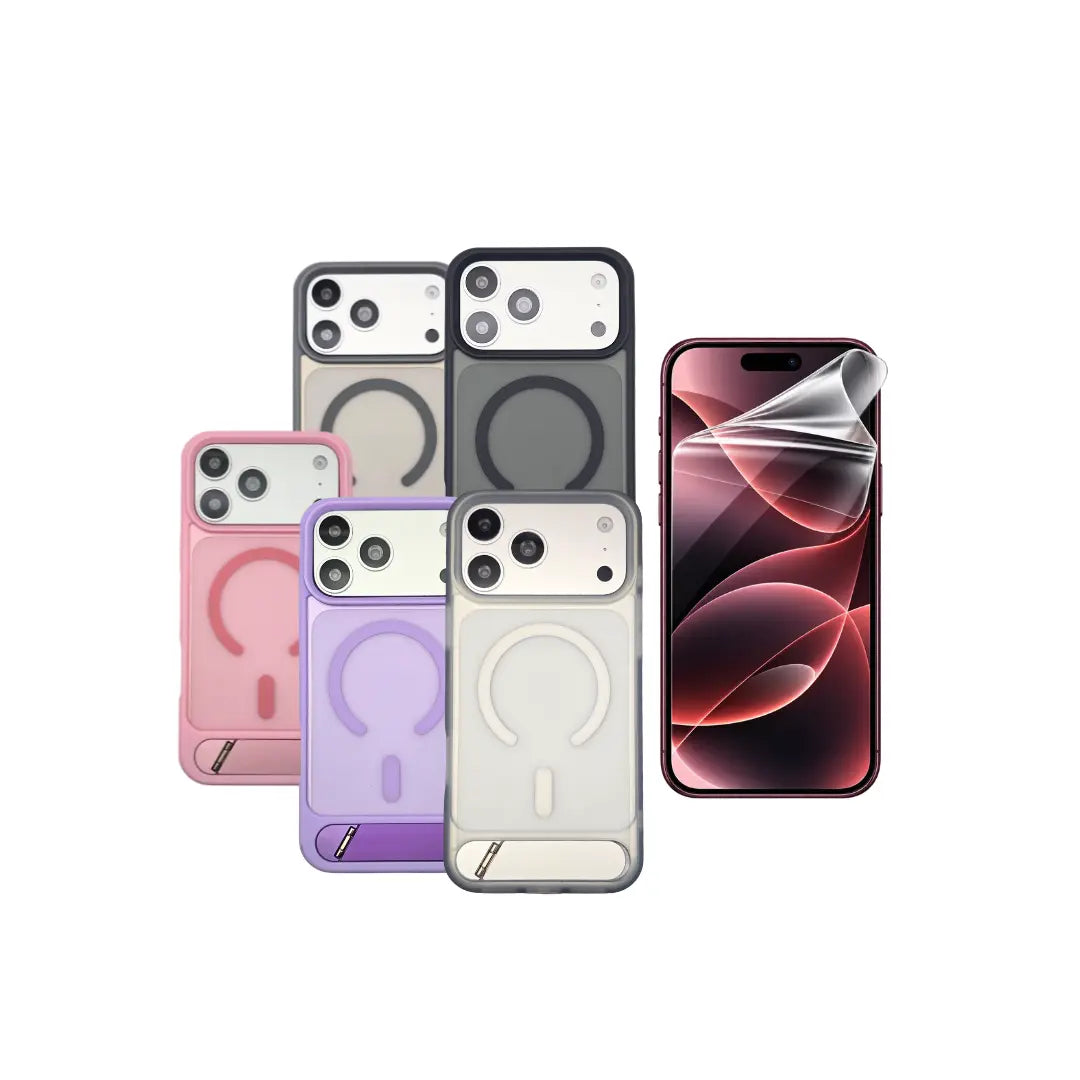 Kit Escudo Stand Up Case + Lámina Hidrogel TPU Clear HD