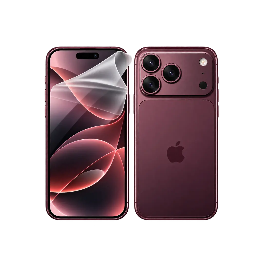 Lámina Hidrogel TPU Antigrasa Matte — Protección Flexible para Pantalla iPhone