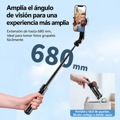 Selfie Stick Estabilizador C09 con Trípode y Luz Magnética