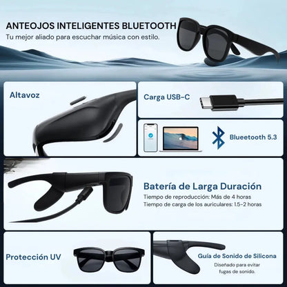 Lentes Inteligentes Vekoby E30 con audifonos