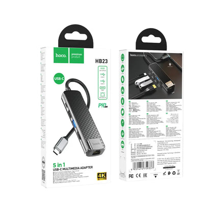Hub Hoco HB23 USB-C A HDMI USB RJ45 PD 60W