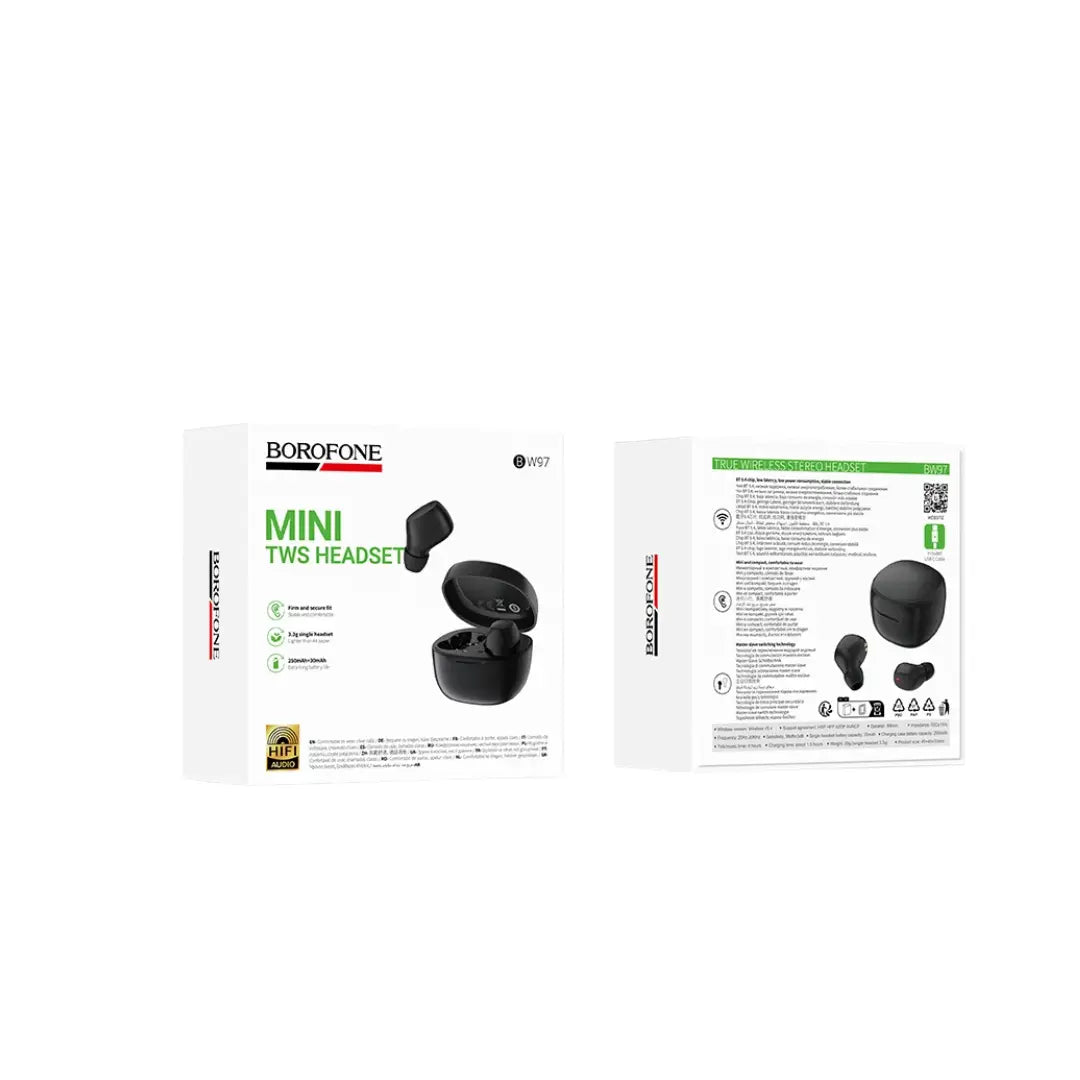 Audífonos Bluetooth Borofone BW97 Clear TWS Inalámbricos