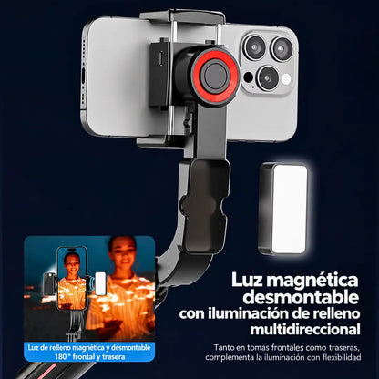Selfie Stick Estabilizador C09 con Trípode y Luz Magnética