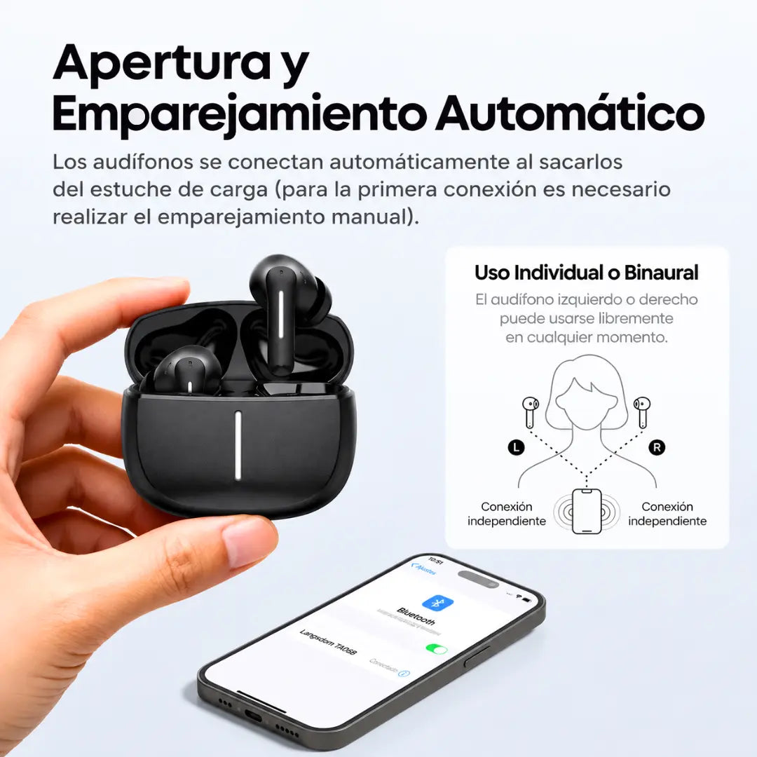Audífonos Bluetooth Langsdom TA06B In Ear con Pantalla Digital