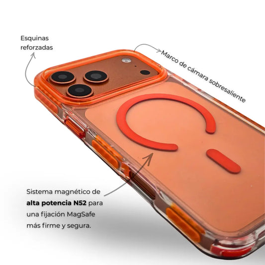 Carcasa Guardian MagSafe Antigolpe – iPhone Orange Solo para 17Pro 18 Pro 17 Pro Max 18 Pro Max