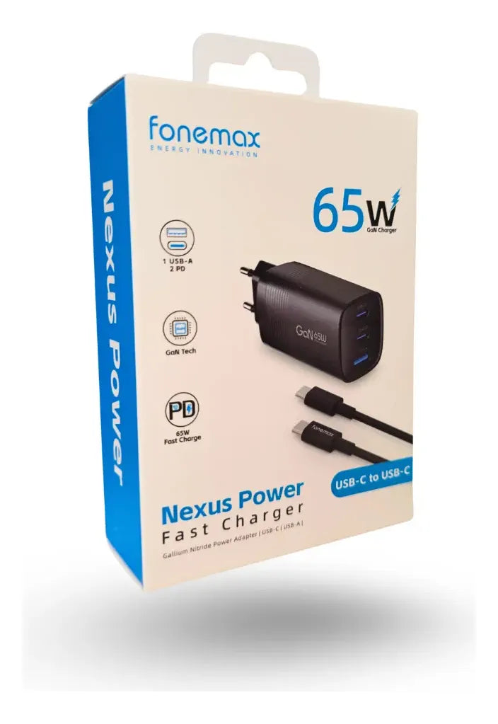 Cargador Fonemax Nexus Power NP3 65w Cable C A C