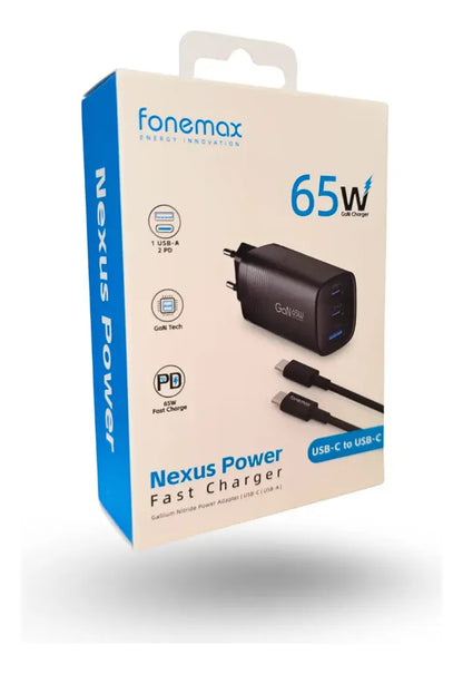 Cargador Fonemax Nexus Power NP3 65w Cable C A C