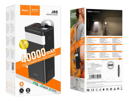 Cargador Portatil Hoco J86 Powerbank 22.5w 40.000mah Negro
