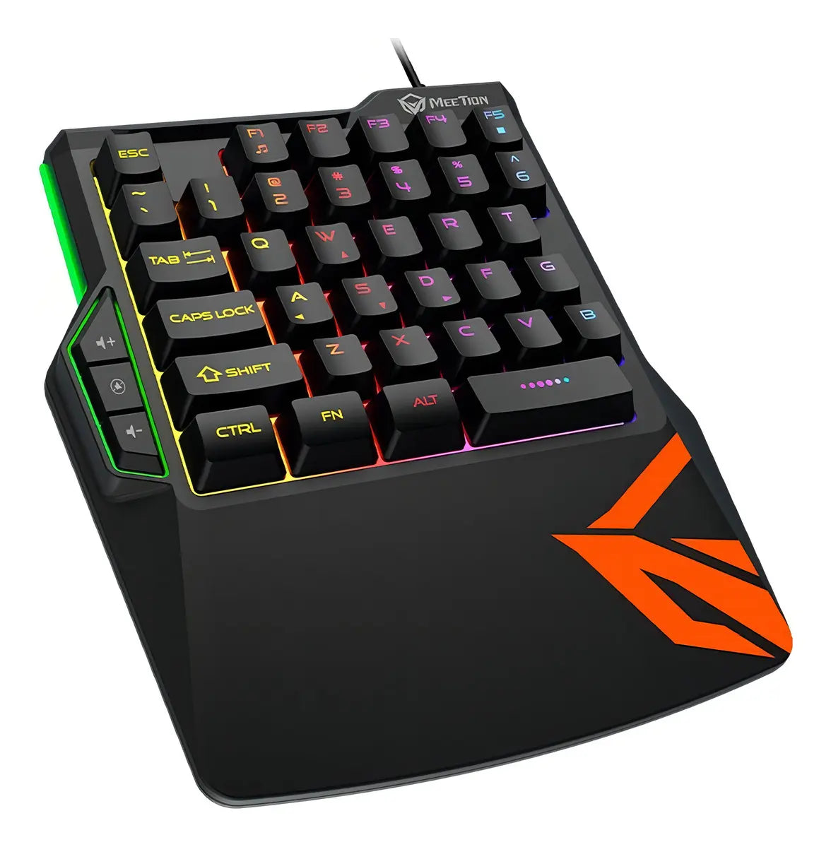 Teclado Gamer una mano Retroiluminado Meetion Pc Ps4 Teclado Negro