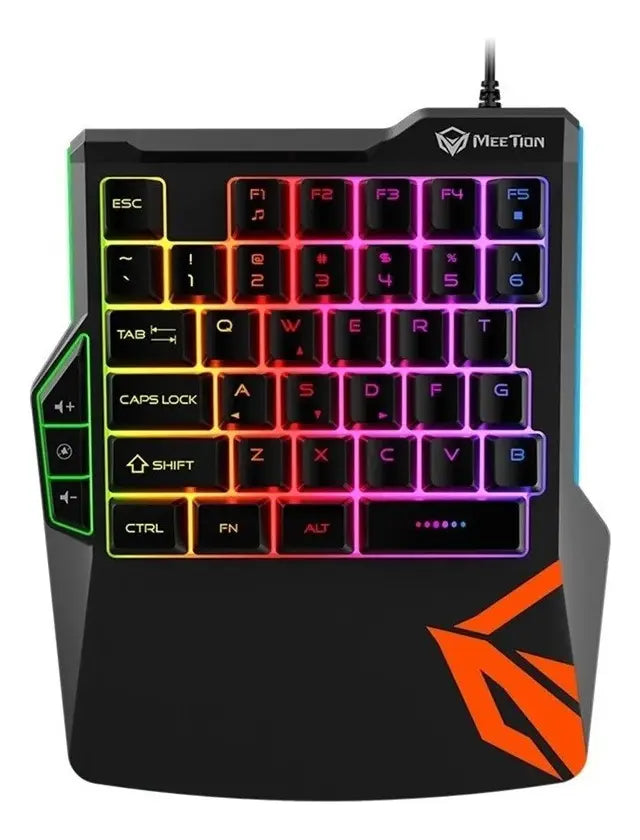 Teclado Gamer una mano Retroiluminado Meetion Pc Ps4 Teclado Negro