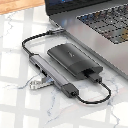 Hub Hoco HB26 USB-C 4 En 1 USB 3.0 + 3 USB 2.0