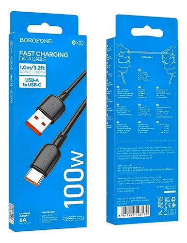 Cable Borofone BX93 USB a USB-C 100W – Carga Rápida