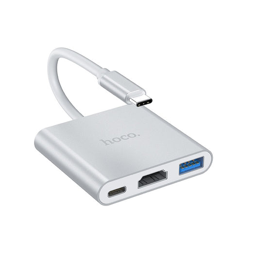 Hub Adaptador Typo-c A Usb3.0+hdmi+pd HOCO HB14