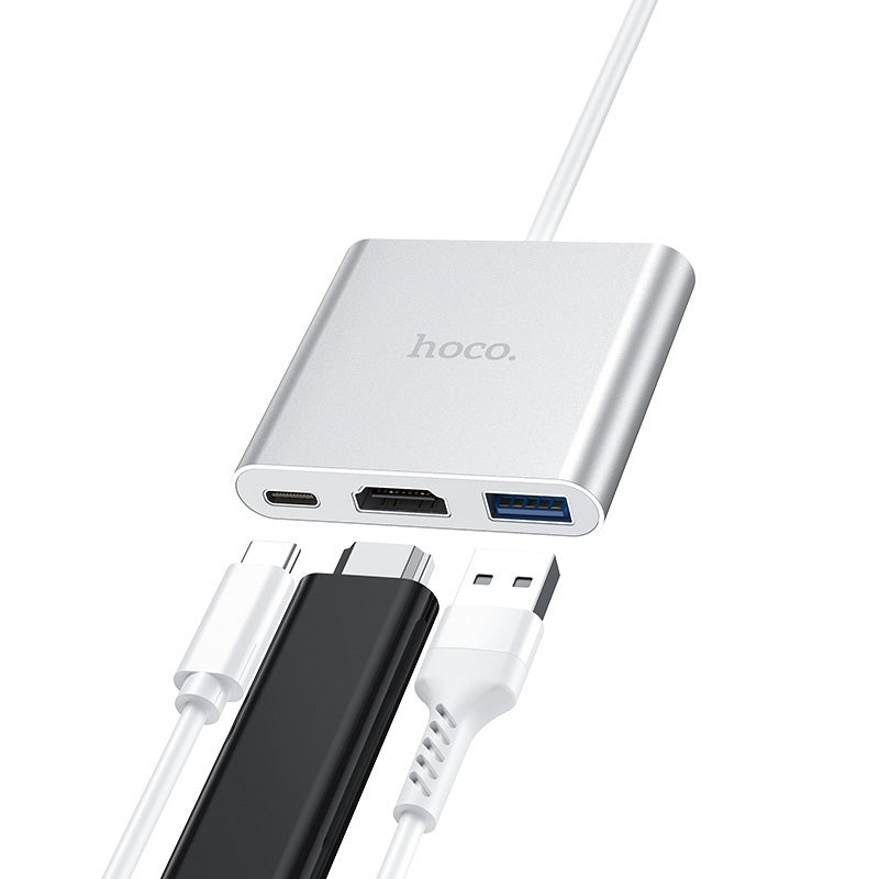 Hub Adaptador Typo-c A Usb3.0+hdmi+pd HOCO HB14