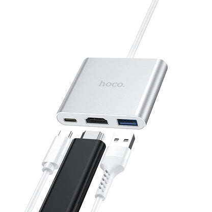 Hub Adaptador Typo-c A Usb3.0+hdmi+pd HOCO HB14
