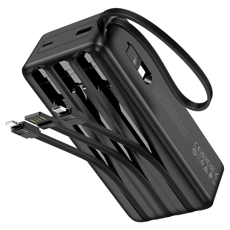 Powerbank Hoco J146b De 30.000 Mah Con 4 Cables Integrados