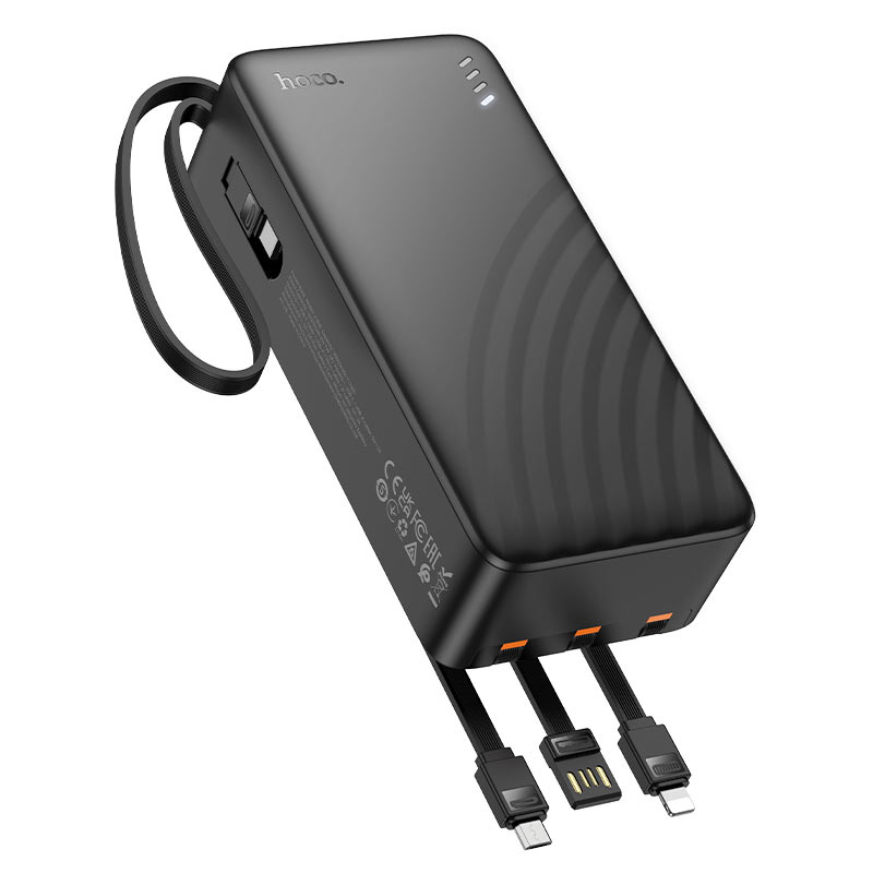 Powerbank Hoco J146b De 30.000 Mah Con 4 Cables Integrados