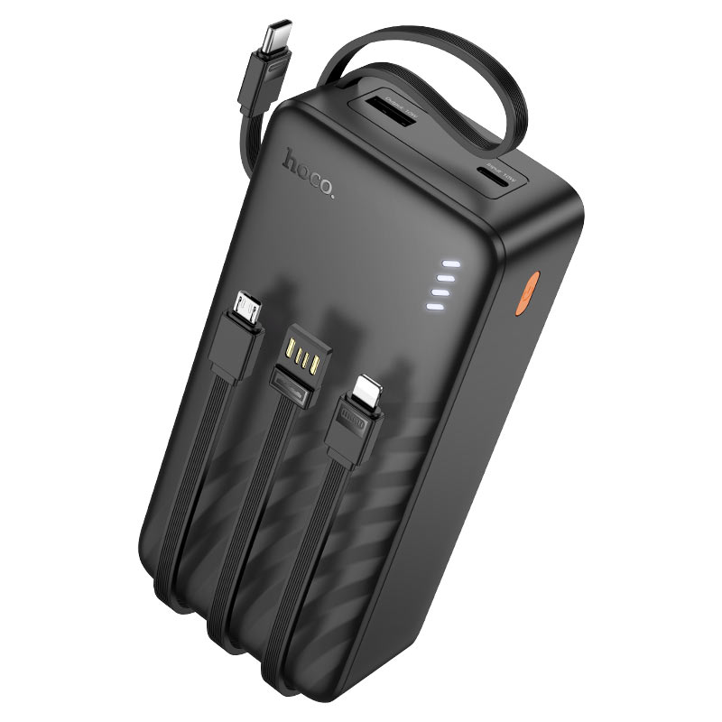 Powerbank Hoco J146b De 30.000 Mah Con 4 Cables Integrados