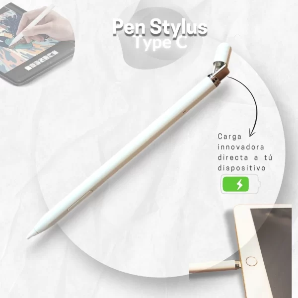 Lápiz Tactil para iPad 2018 a 2022 Stylus Pen Tipo C - Imagen 4