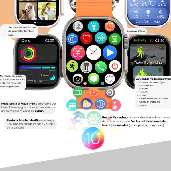 Reloj Inteligente Watch Ultra 69+ Microwear Amoled 49mm - Imagen 3